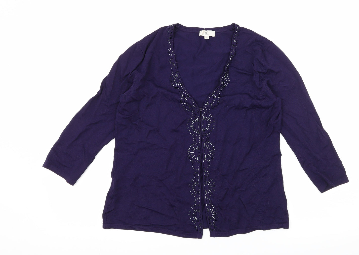 CC Womens Purple  Knit Cardigan Jumper Size S