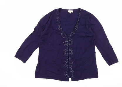 CC Womens Purple  Knit Cardigan Jumper Size S
