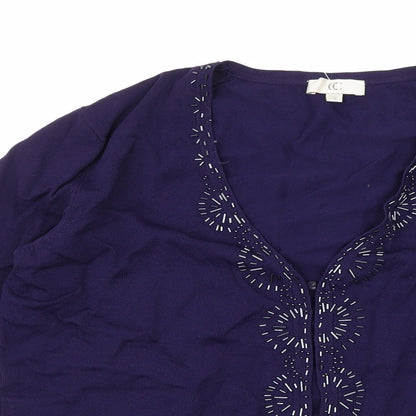 CC Womens Purple  Knit Cardigan Jumper Size S