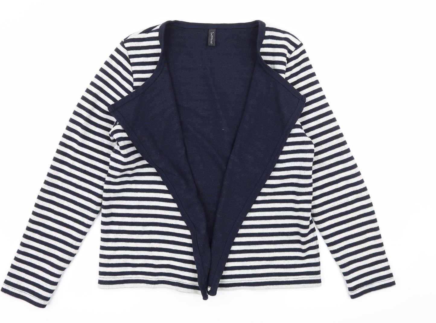 In Town Womens Blue Striped Knit Cardigan Jumper Size 12