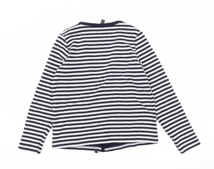 In Town Womens Blue Striped Knit Cardigan Jumper Size 12