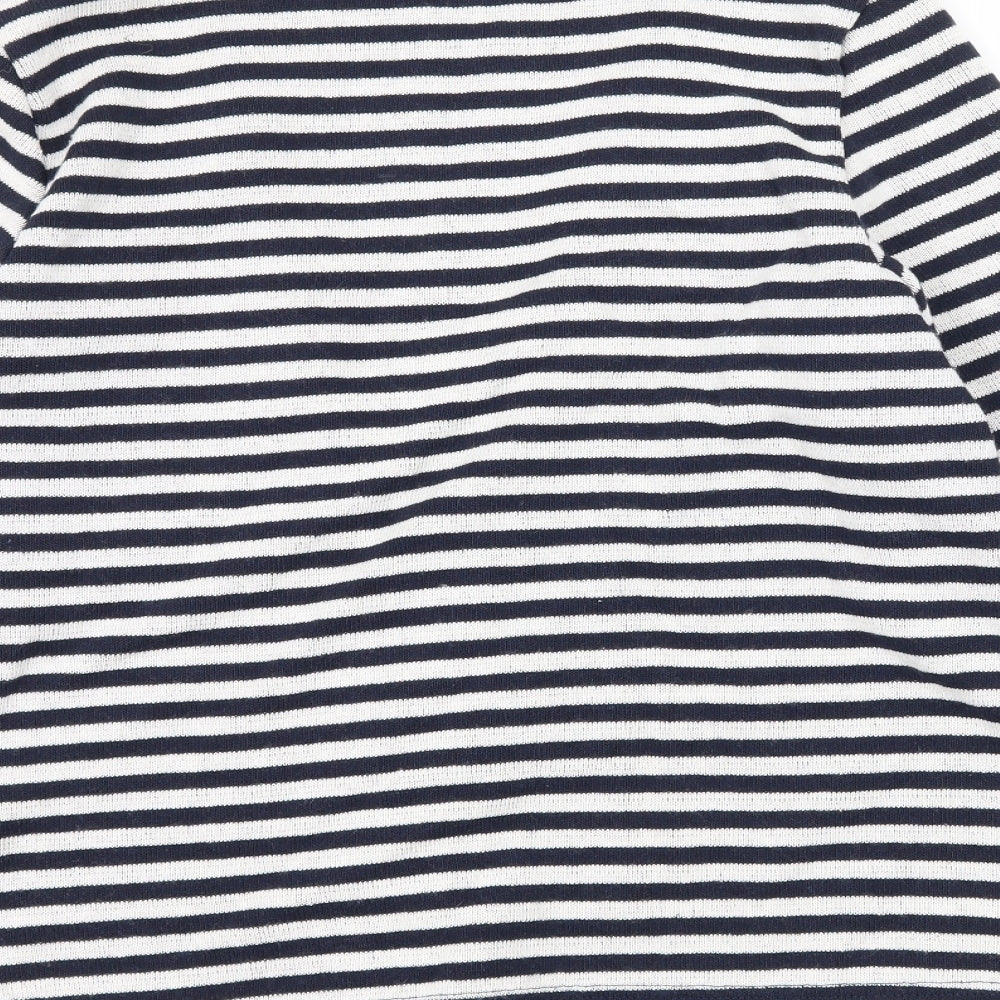 In Town Womens Blue Striped Knit Cardigan Jumper Size 12