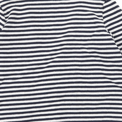 In Town Womens Blue Striped Knit Cardigan Jumper Size 12