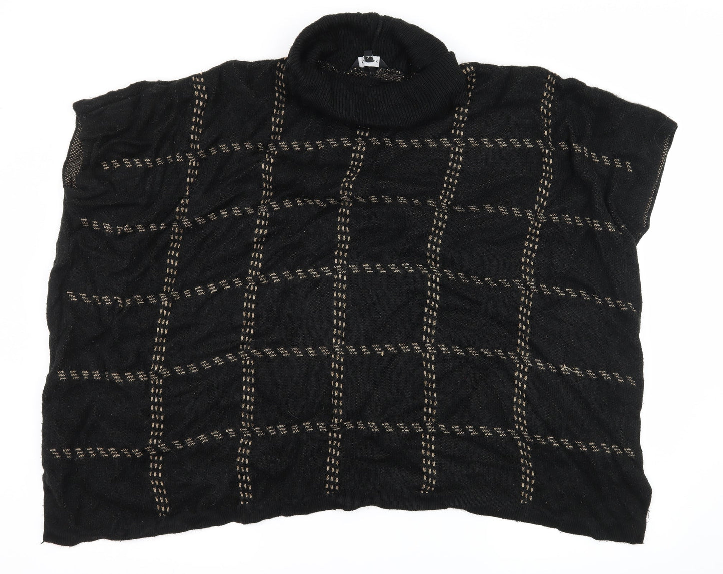 New Look Womens Black Check Knit Pullover Jumper Size M