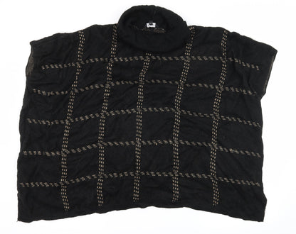 New Look Womens Black Check Knit Pullover Jumper Size M