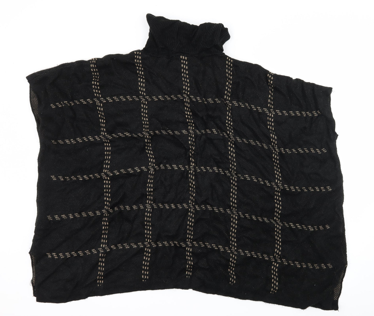 New Look Womens Black Check Knit Pullover Jumper Size M