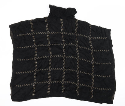 New Look Womens Black Check Knit Pullover Jumper Size M