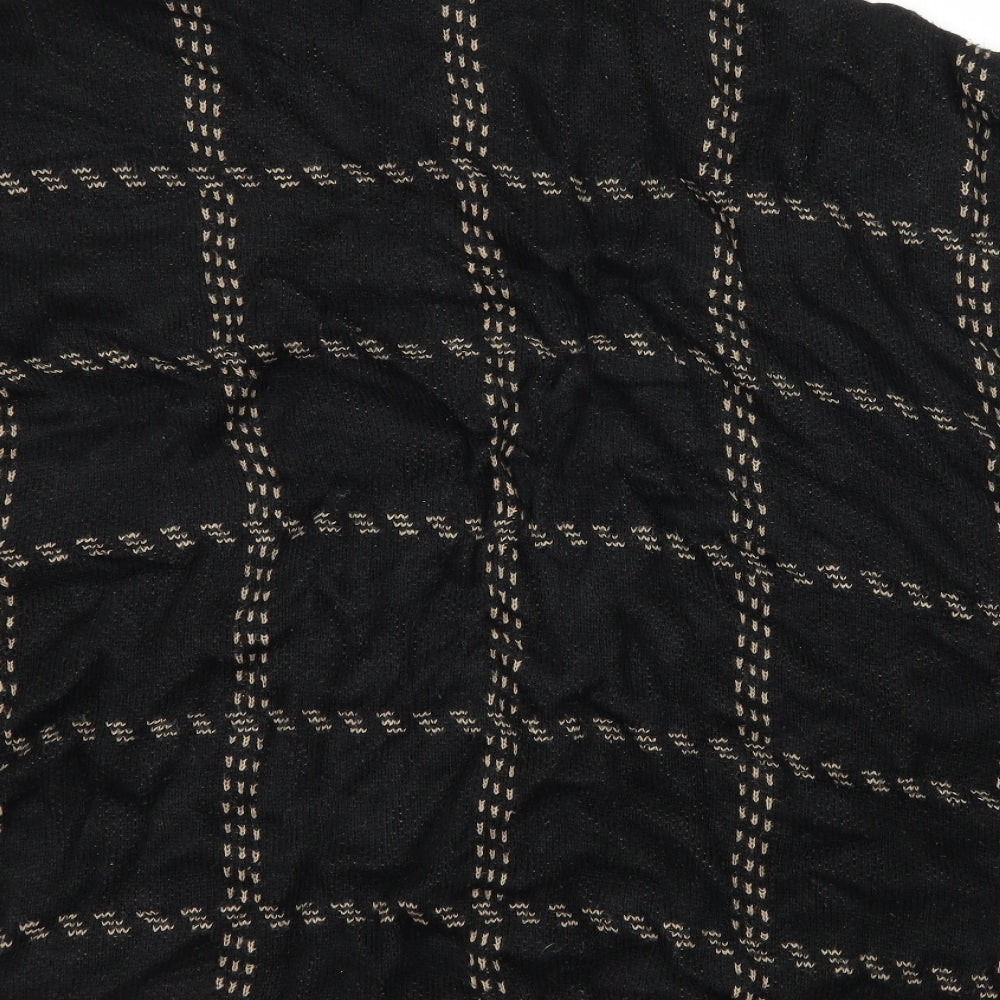 New Look Womens Black Check Knit Pullover Jumper Size M