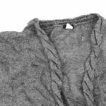 H&M Womens Grey  Knit Cardigan Jumper One Size