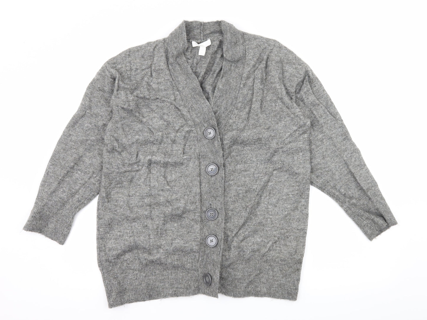 HM& Womens Grey  Knit Cardigan Jumper Size S