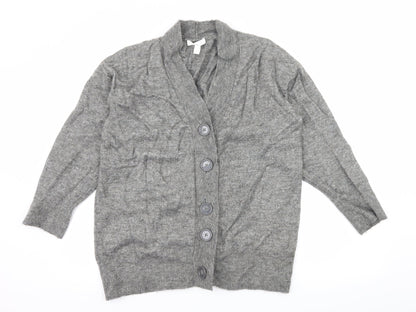 HM& Womens Grey  Knit Cardigan Jumper Size S