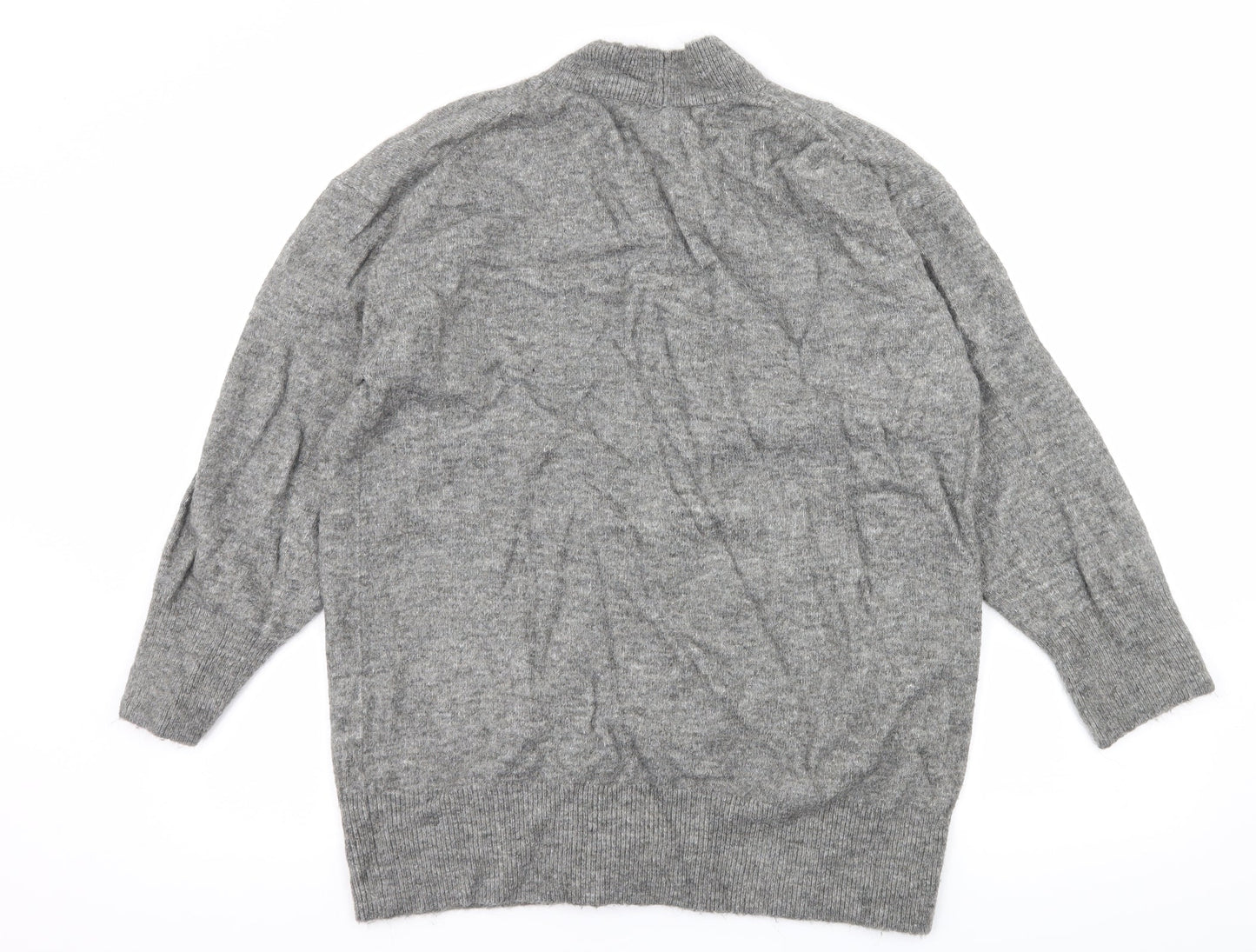 HM& Womens Grey  Knit Cardigan Jumper Size S