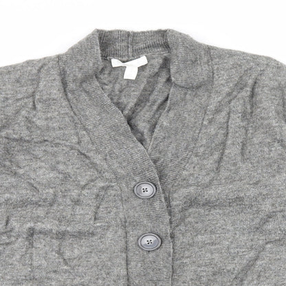HM& Womens Grey  Knit Cardigan Jumper Size S