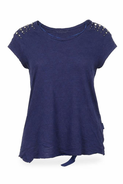 Womens UK Size S Zara Blue Basic T-Shirt