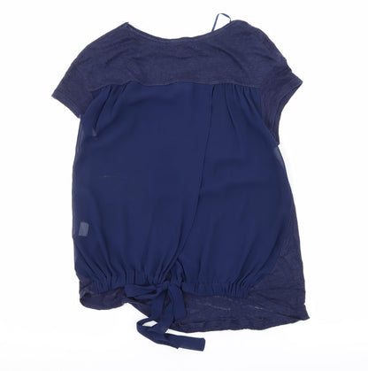 Womens UK Size S Zara Blue Basic T-Shirt