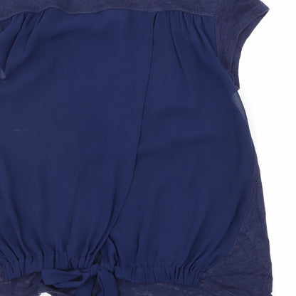 Womens UK Size S Zara Blue Basic T-Shirt