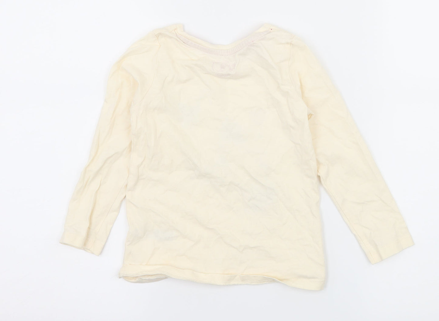 Nutmeg Girls Ivory  Jersey Basic T-Shirt Size 4-5 Years  - Penguin