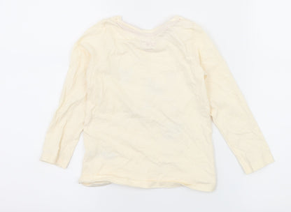 Nutmeg Girls Ivory  Jersey Basic T-Shirt Size 4-5 Years  - Penguin