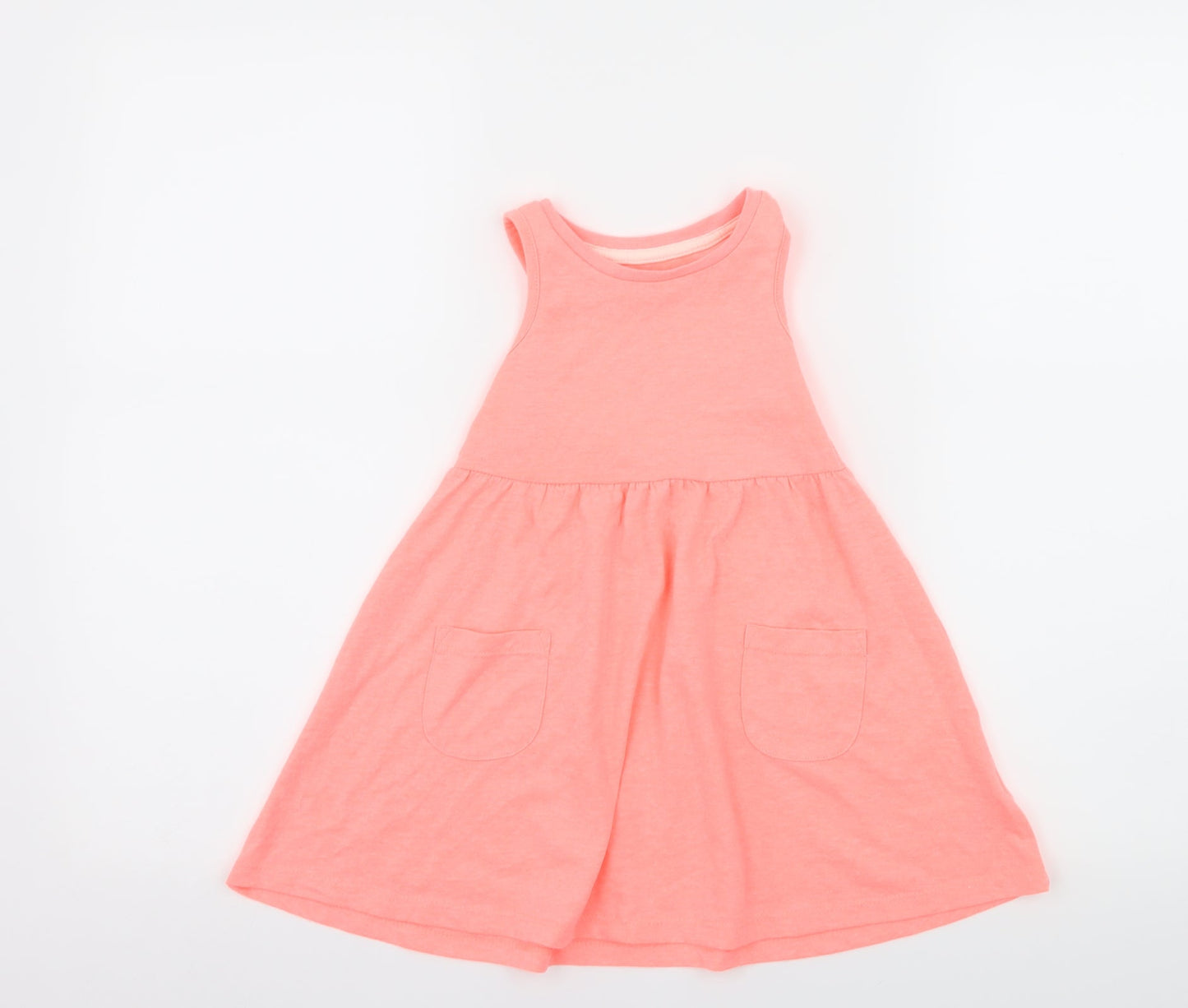 Nutmeg Girls Orange  Jersey Tank Dress  Size 2-3 Years