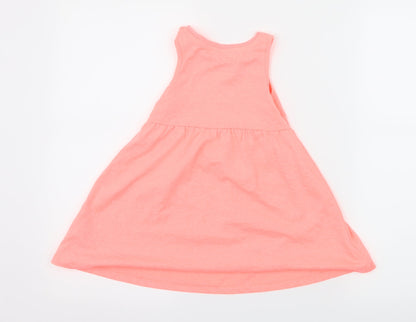 Nutmeg Girls Orange  Jersey Tank Dress  Size 2-3 Years