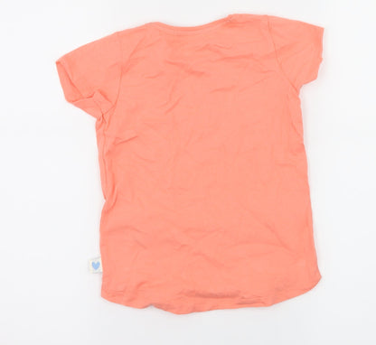 Nutmeg Girls Orange  Jersey Basic T-Shirt Size 5-6 Years  - Cat