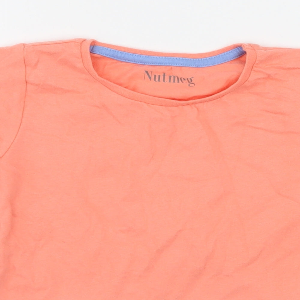 Nutmeg Girls Orange  Jersey Basic T-Shirt Size 5-6 Years  - Cat