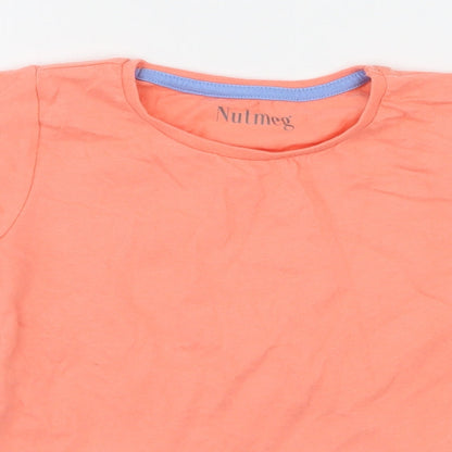 Nutmeg Girls Orange  Jersey Basic T-Shirt Size 5-6 Years  - Cat