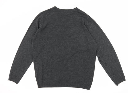 Marks and Spencer Mens Grey  Knit Pullover Jumper Size L