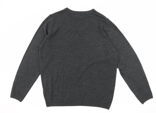 Marks and Spencer Mens Grey  Knit Pullover Jumper Size L