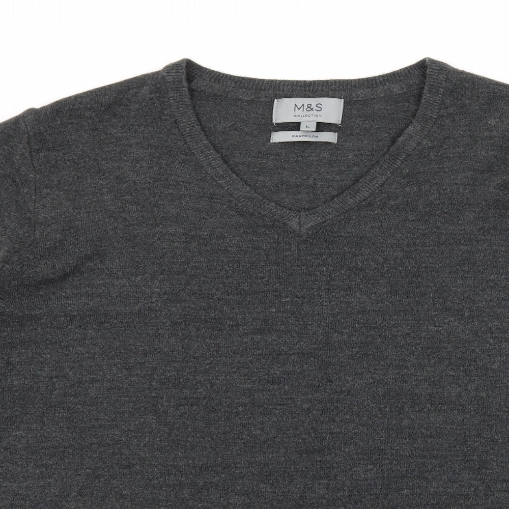 Marks and Spencer Mens Grey  Knit Pullover Jumper Size L
