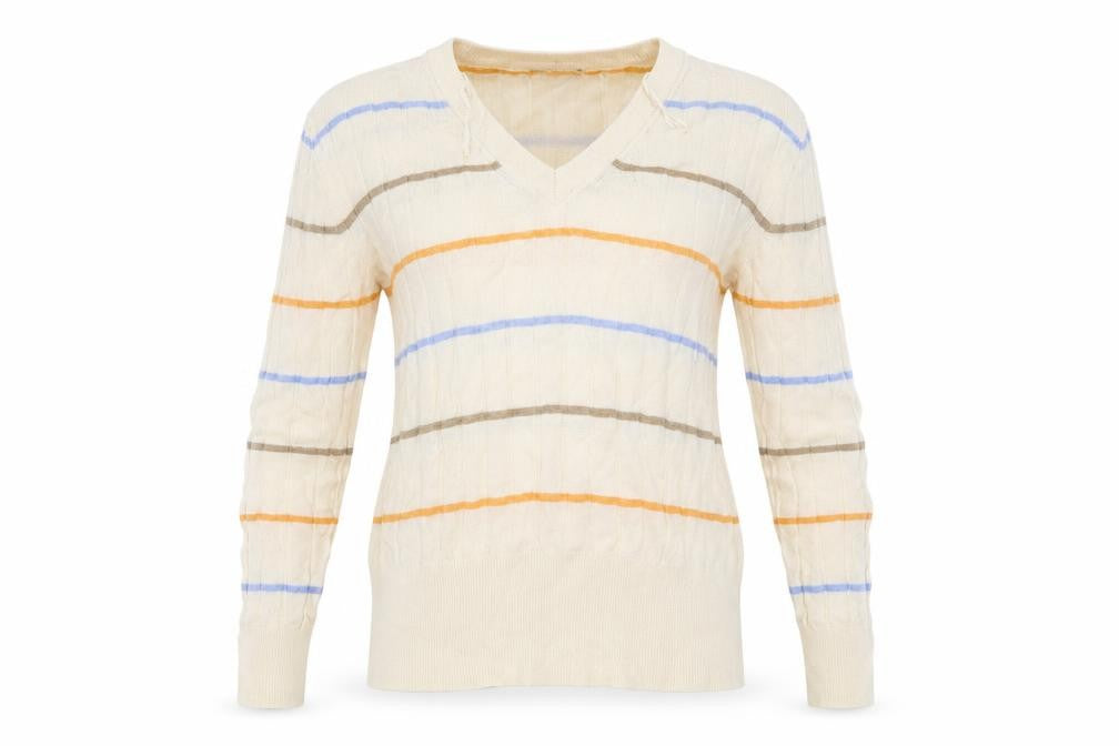 Marks & Spencer  Womens Ivory Striped  Pullover Jumper Size S