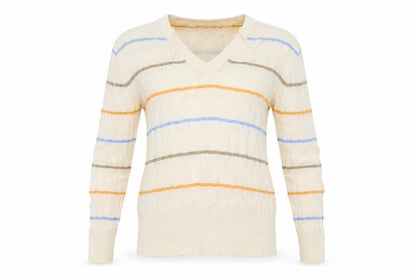 Marks & Spencer  Womens Ivory Striped  Pullover Jumper Size S