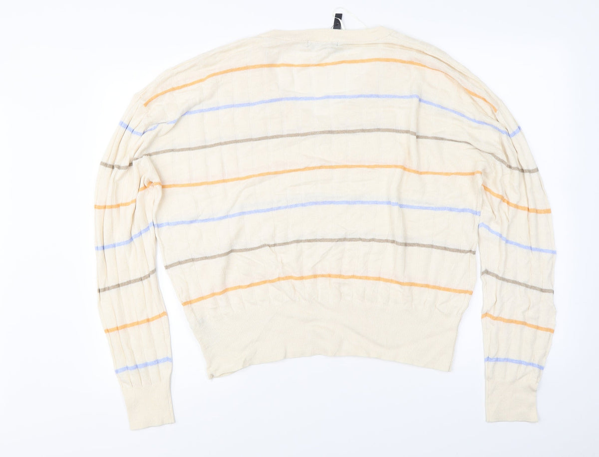 Marks & Spencer  Womens Beige Striped  Pullover Jumper Size XL