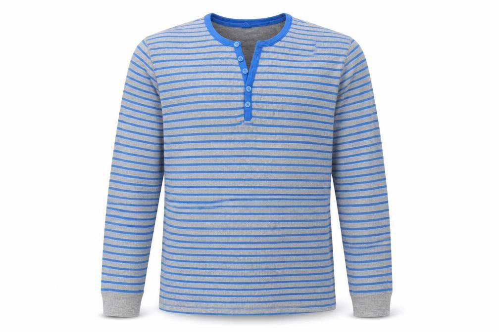 Easy  Mens Grey Striped  Pullover Jumper Size L