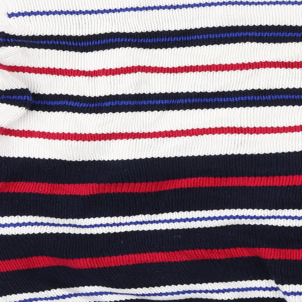 EWM Womens White Striped  Pullover Jumper Size 14