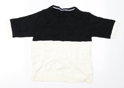 Marks and Spencer  Womens Black Striped  Pullover Jumper Size 8