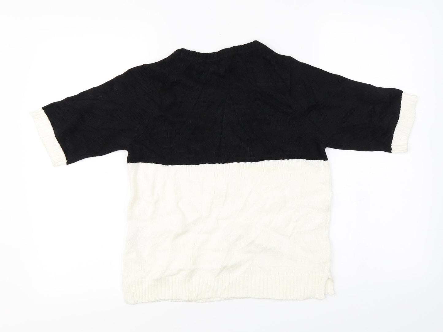 Marks and Spencer  Womens Black Striped  Pullover Jumper Size 8