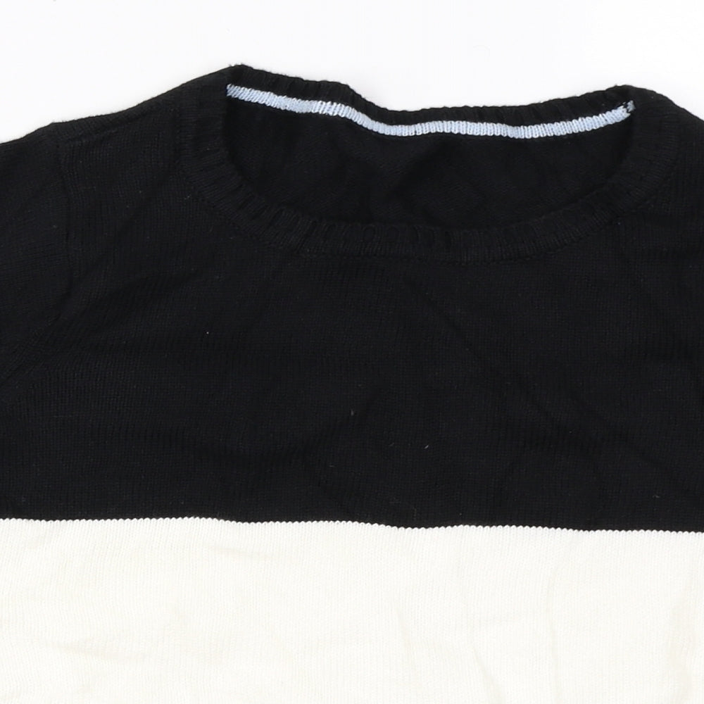Marks and Spencer  Womens Black Striped  Pullover Jumper Size 8