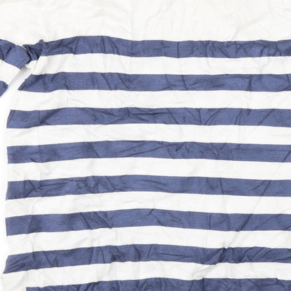 Attitudes Womens White Striped  Pullover Jumper Size XS