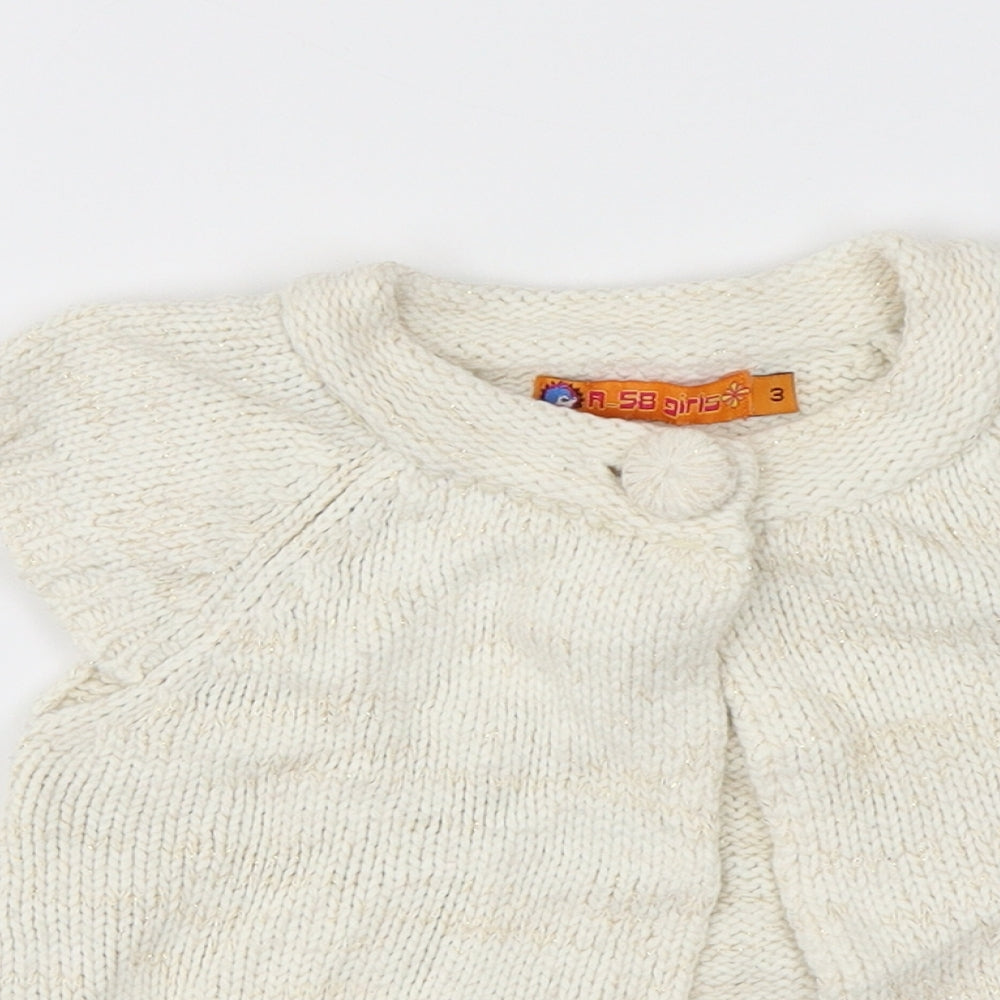 a 58 girls Girls Ivory   Cardigan Jumper Size 3 Years
