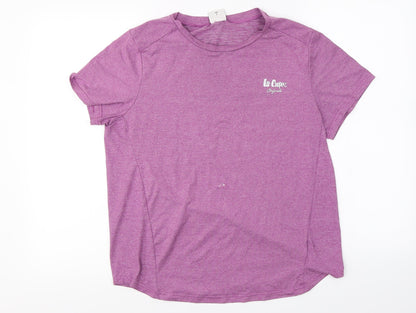 Womens UK Size 12 Lee Cooper Pink Basic T-Shirt
