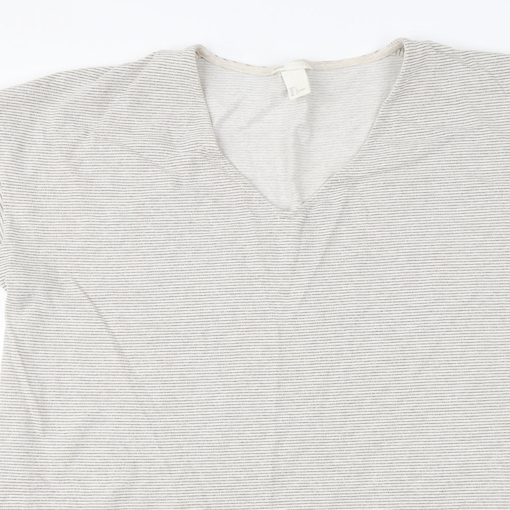 Womens UK Size L H&M Ivory Basic T-Shirt