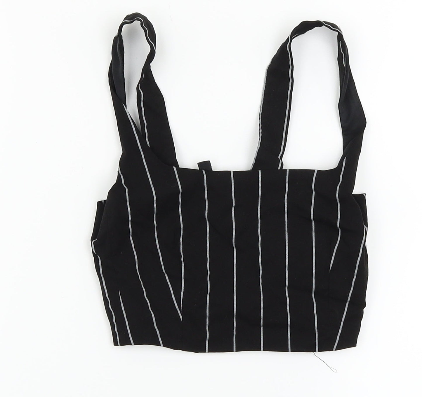 Womens UK Size 4 H&M Black Ringer Tank