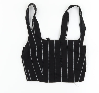 Womens UK Size 4 H&M Black Ringer Tank