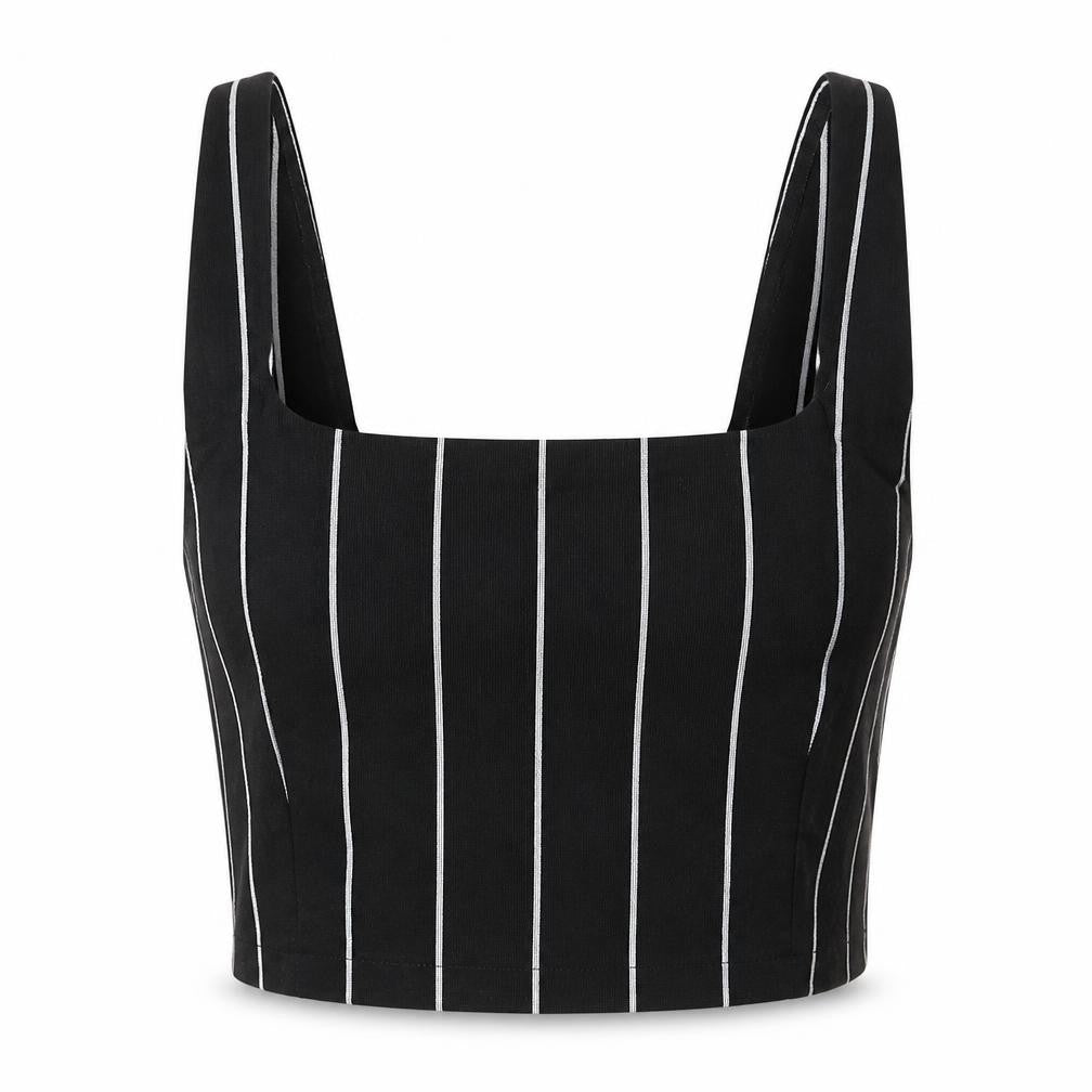 Womens UK Size 4 H&M Black Ringer Tank