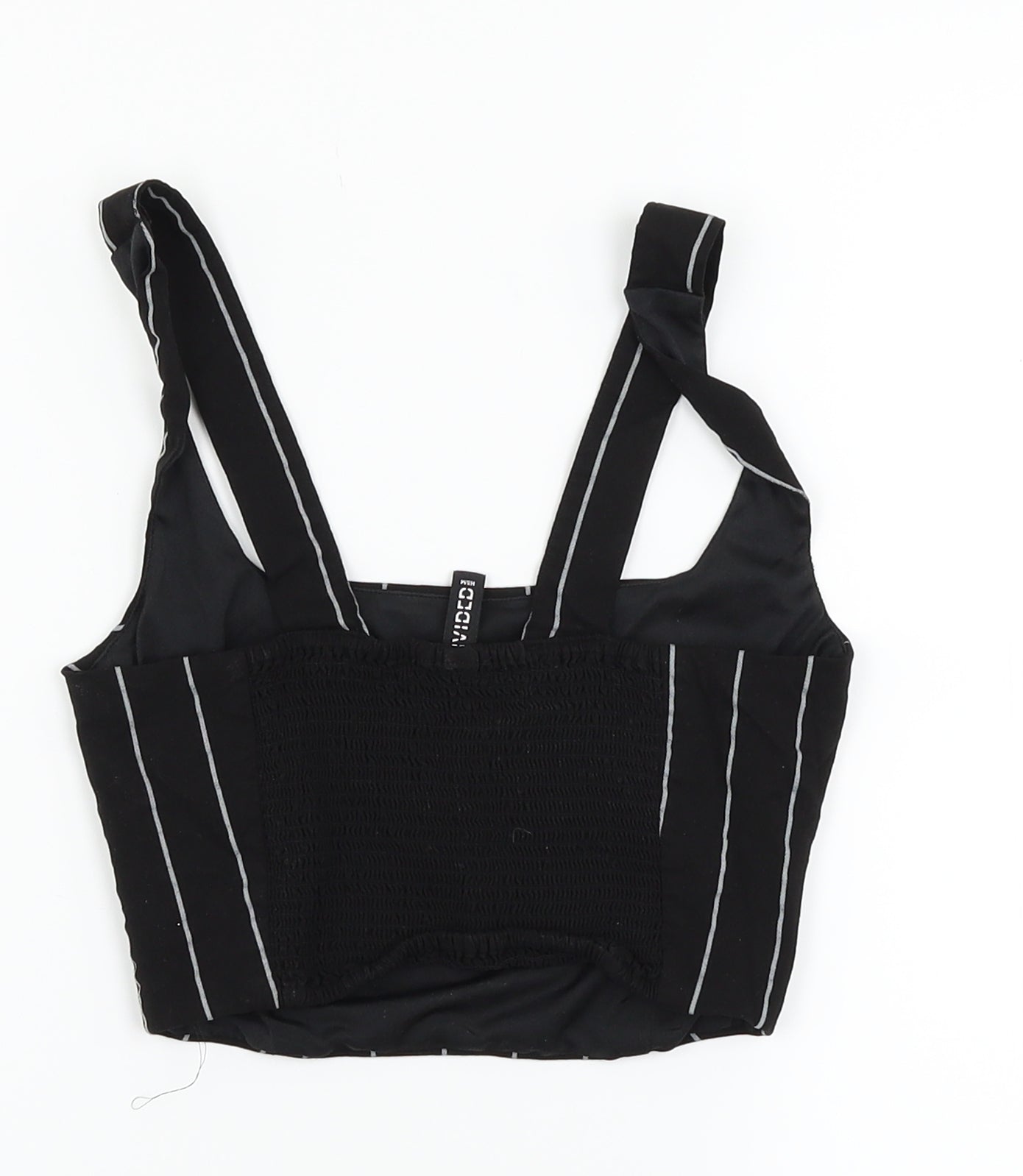 Womens UK Size 4 H&M Black Ringer Tank
