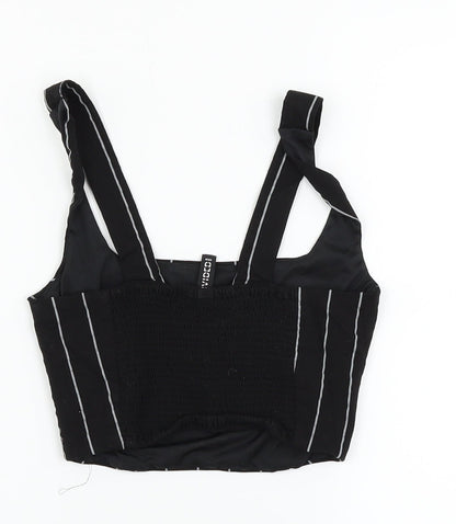 Womens UK Size 4 H&M Black Ringer Tank