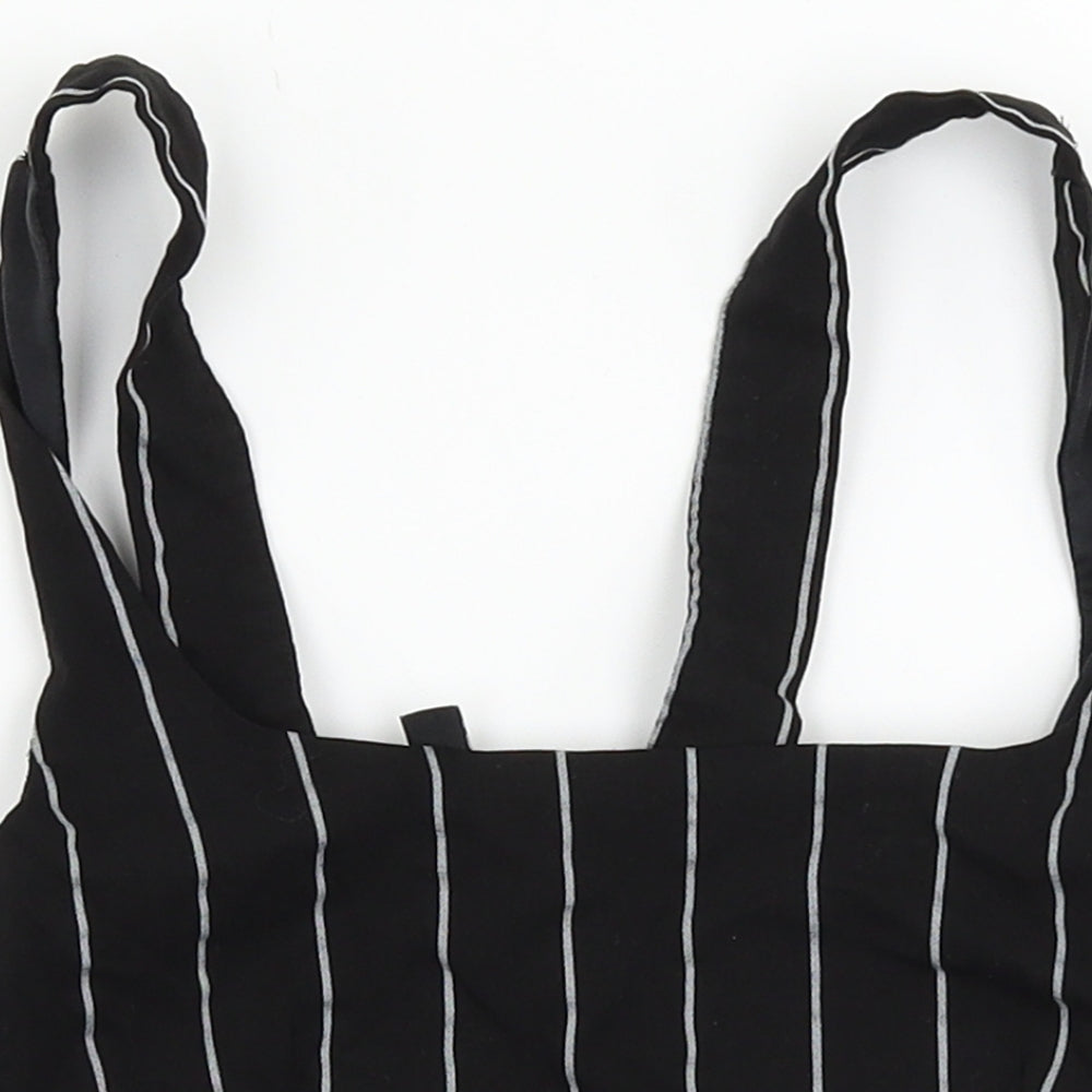 Womens UK Size 4 H&M Black Ringer Tank