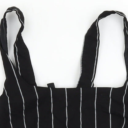 Womens UK Size 4 H&M Black Ringer Tank