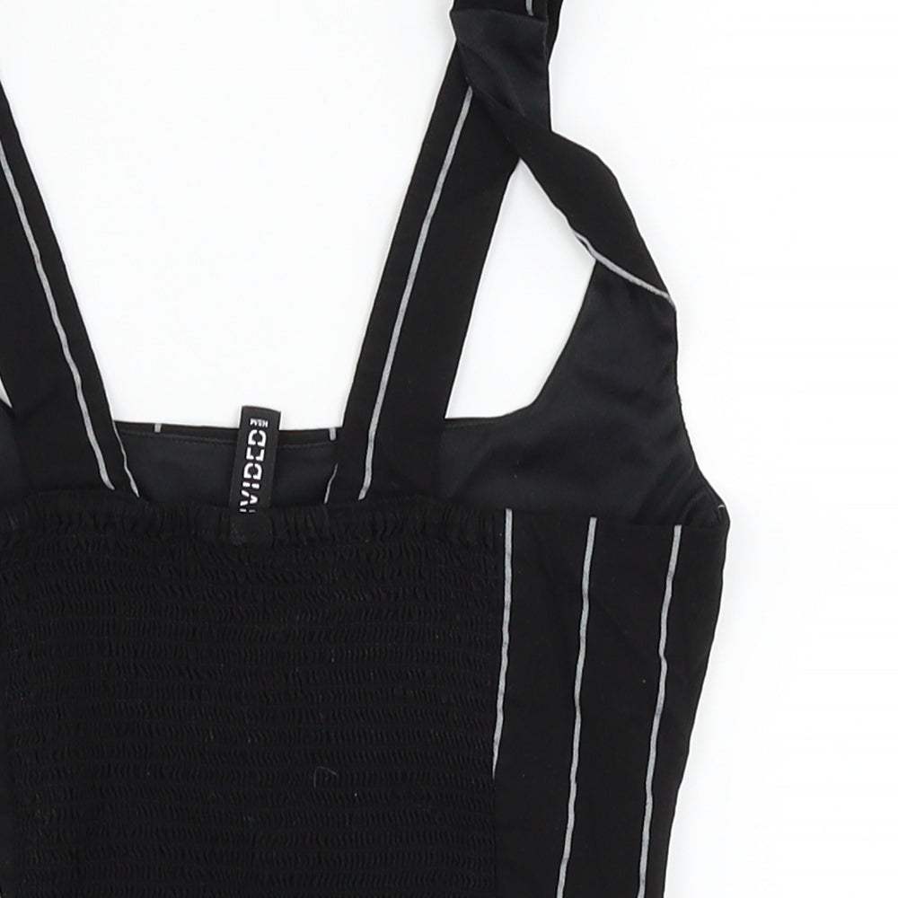 Womens UK Size 4 H&M Black Ringer Tank